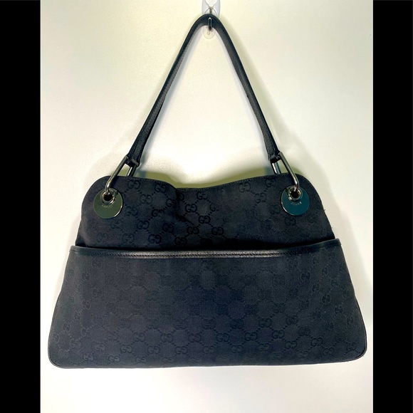 GUCCI Black GG Canvas Eclipse Bag AUTHENTIC - Picture 2 of 16